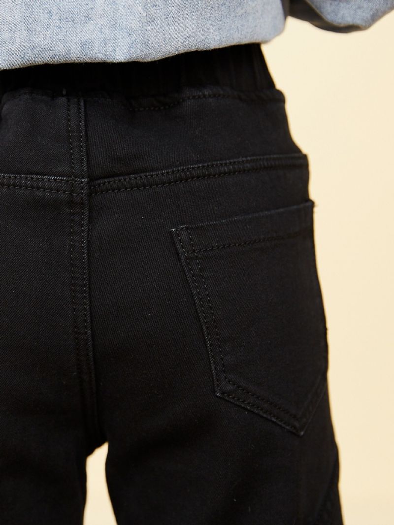 Dívčí Dětské Solid Denim Elastické Jogger Jeans Bla