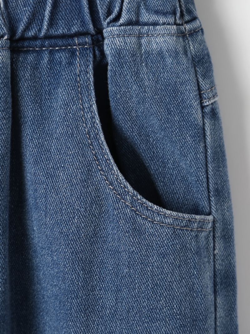 Dívčí Ležérní Roztrhané Kalhoty Elastický Pas Džínové Džíny Oblečení