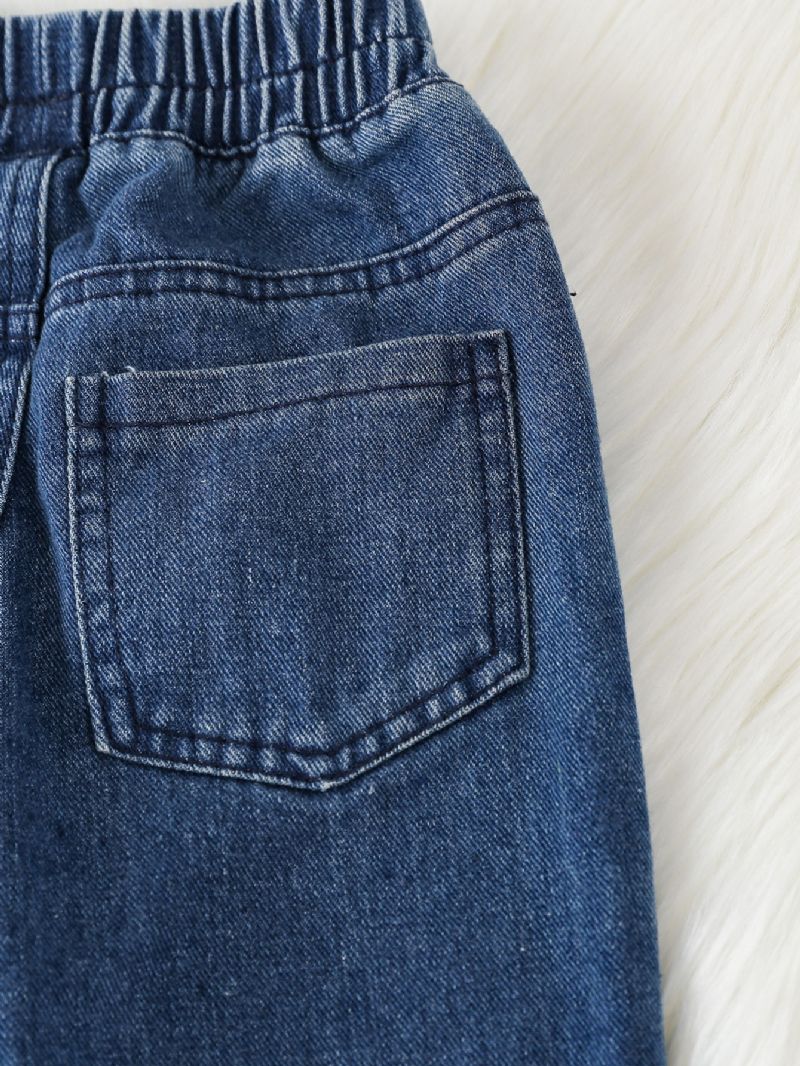 Dívčí Móda Rozšířené Kalhoty Solid Denim Modest Jeans