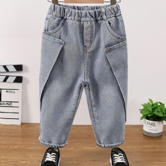 Děťátko Chlapci Džíny Ležérní Jednobarevné Kalhoty Dětské Oblečení