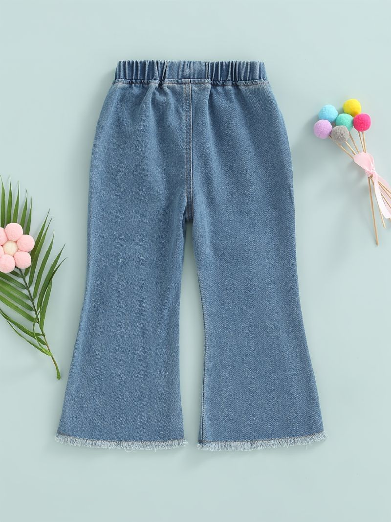 Děťátko Dívky Ležérní Móda Denim Jeans Flare Leg Kalhoty