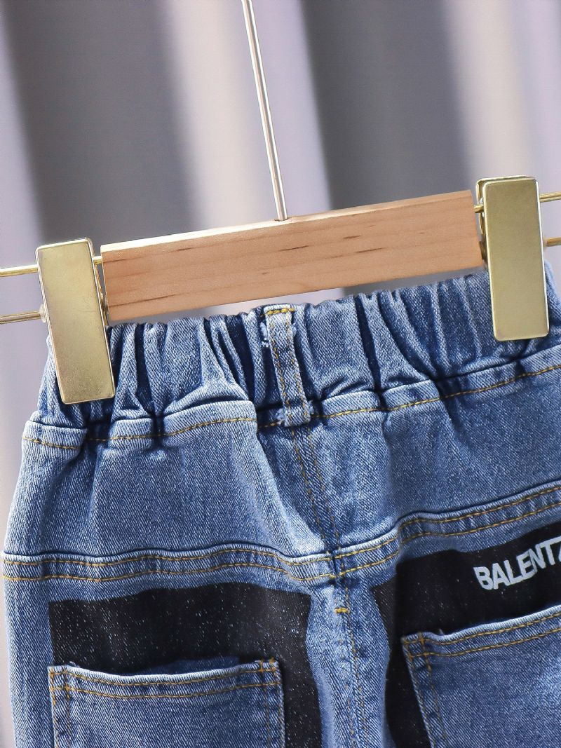Podzimní Zimní Chlapecká Ležérní Móda Colorblock Jeans