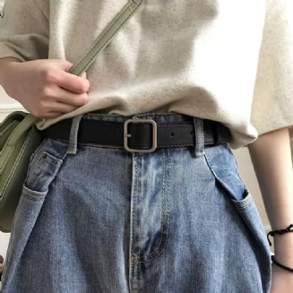 Vintage Pu Kožený Pásek Čtvercová Přezka Na Džíny Kalhoty Šaty Do Pasu Pro Ženy Dívky