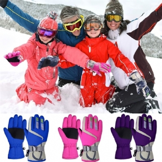 Termální Lyžařské Rukavice Zimní Fleece Voděodolné Teplé Na Snowboard Jezdecké Pro Děti