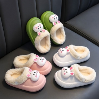 Cartoon Bunny Warm Fuzzy Cozy Slides Pantofle Pro Batole Děťátko Dívky Winter