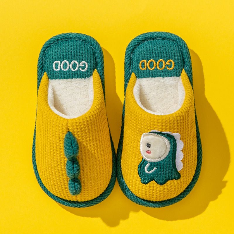 Dívčí Kreslený Dinosaurus Slip On Domácí Pantofle