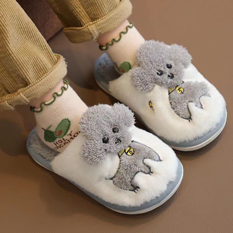 Dětské Plyšové Pantofle S Designem Teddy Na Zimu