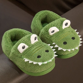 Roztomilé Zelené Pantofle S Dinosauřím Vzorem Pro Batolata Děvčata Chlapce V Domě Uvnitř