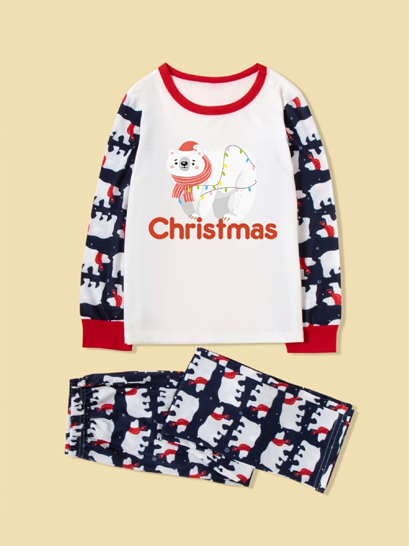 2023 Veselé Vánoce White Bear Pyjamas Loungewear Chlapci Pyžamas Set
