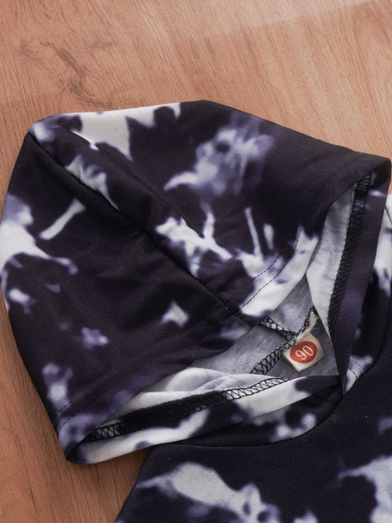 2ks Chlapci Clothing Kravata Dye Print S Kapucí A Krátkým Rukávem