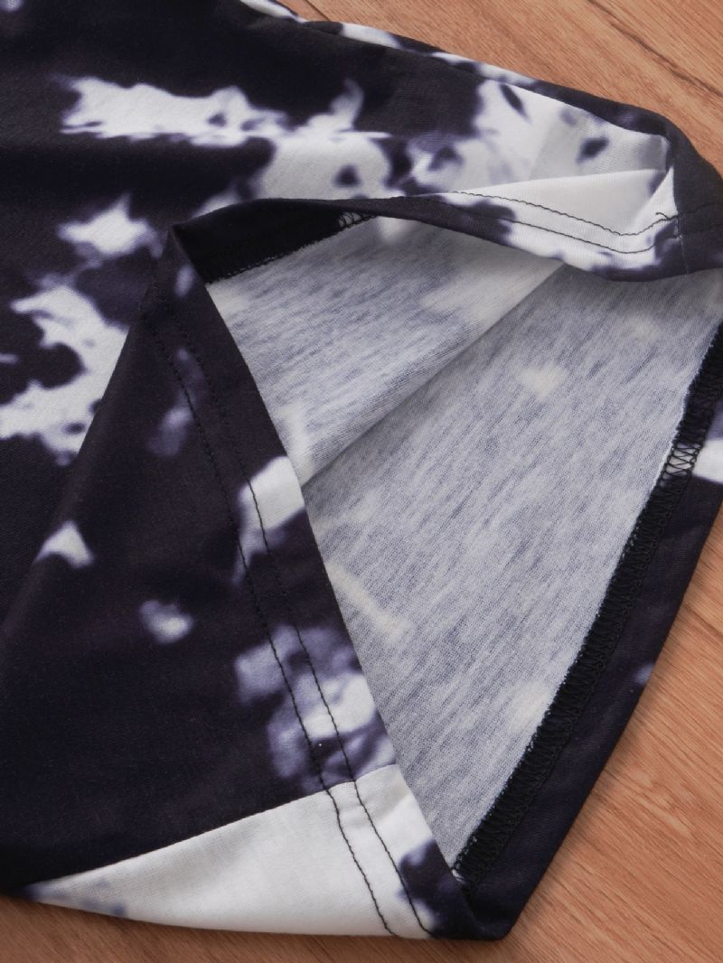 2ks Chlapci Clothing Kravata Dye Print S Kapucí A Krátkým Rukávem