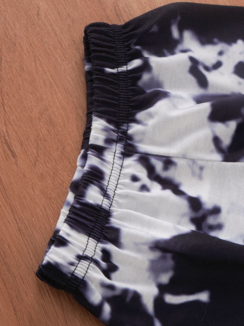 2ks Chlapci Clothing Kravata Dye Print S Kapucí A Krátkým Rukávem