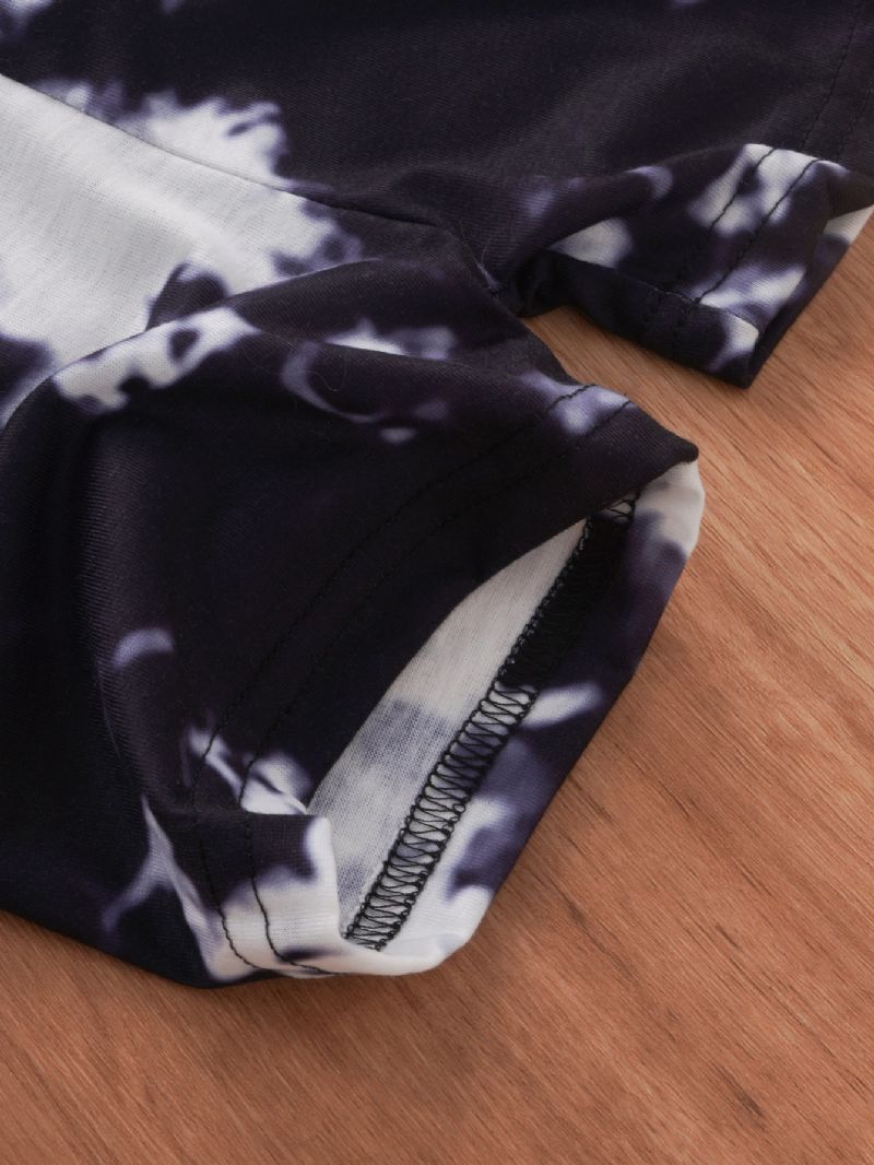 2ks Chlapci Clothing Kravata Dye Print S Kapucí A Krátkým Rukávem