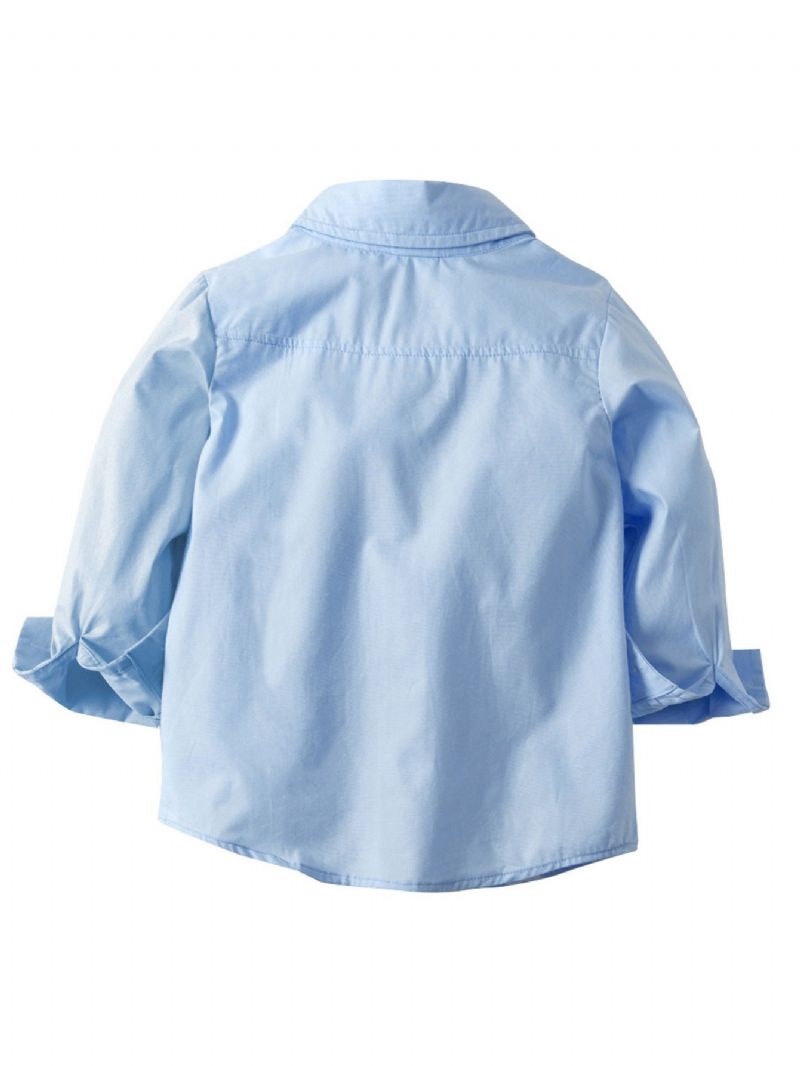 2ks Chlapci Gentleman Motýlek Sky Blue Shirt & Overaly