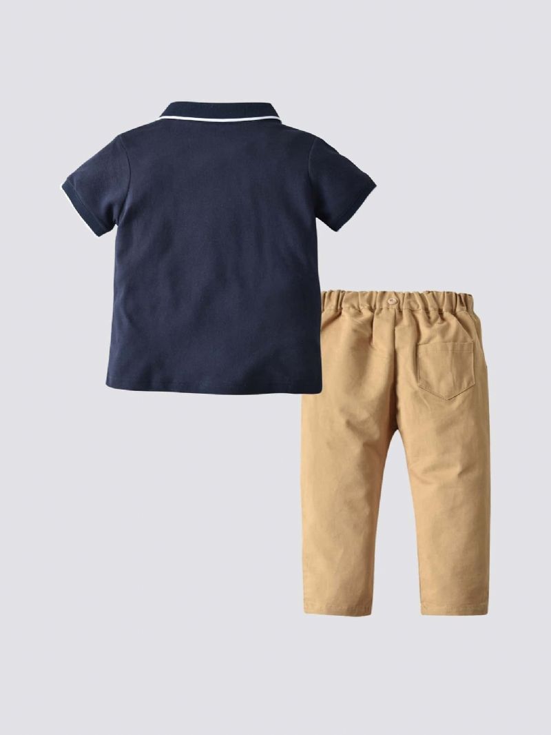 2ks Chlapci Short Sleeve Polo Shirt Casual Kalts Set