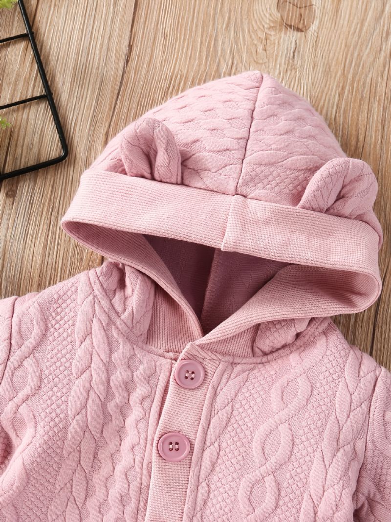 2ks Sada Kojeneckých Děťátek S Kapucí A Kalhotami Na Knoflíky Chlapecká Holčička Dětské Oblečení