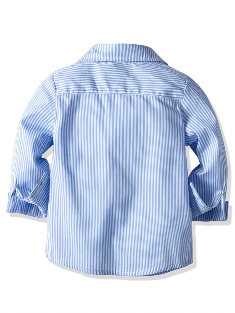 Batole Dětské Chlapci Pánské Obleky Pruhovaný Motýlek Košile Podvazkové Kalhoty Souprava Oblečení
