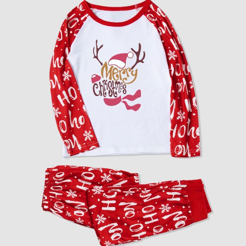 Chlapci Christmas 2 Letter Pattern Fawn Homewear Two Piece Set