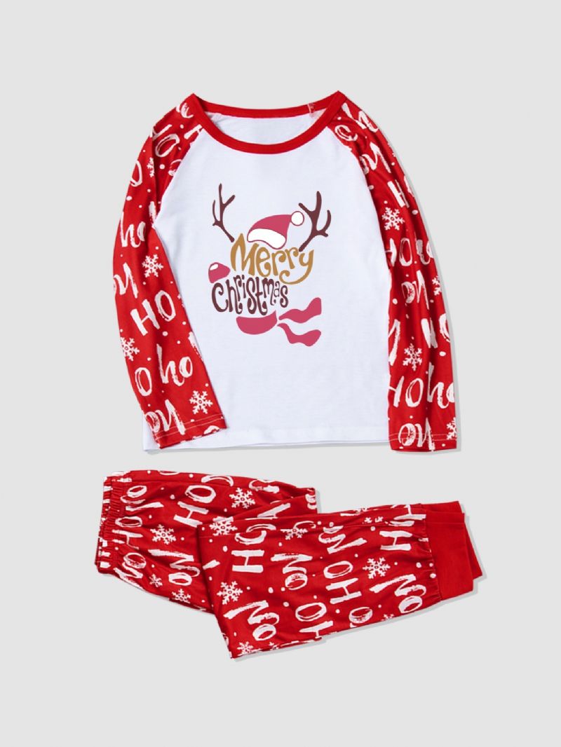 Chlapci Christmas 2 Letter Pattern Fawn Homewear Two Piece Set