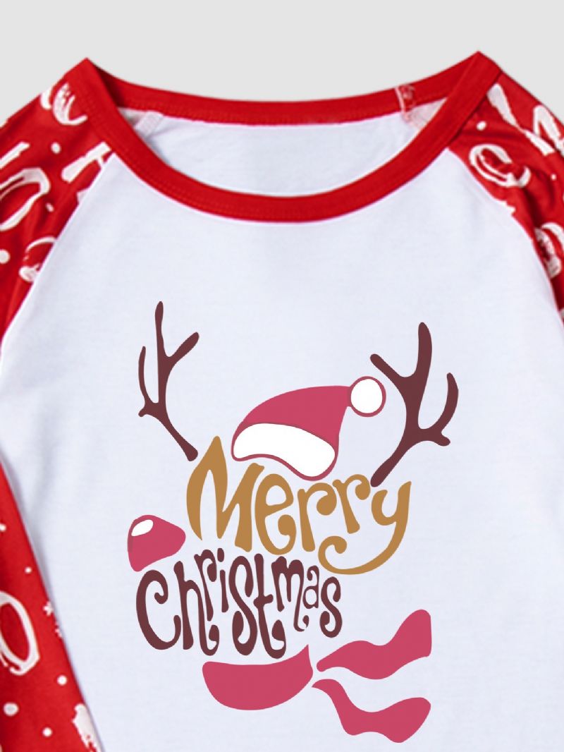 Chlapci Christmas 2 Letter Pattern Fawn Homewear Two Piece Set