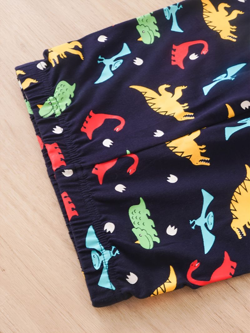Chlapci Ležérní Roztomilý Dinosaurus S Potiskem Dlouhý Rukáv Top Kalhoty Crew 2ks Set