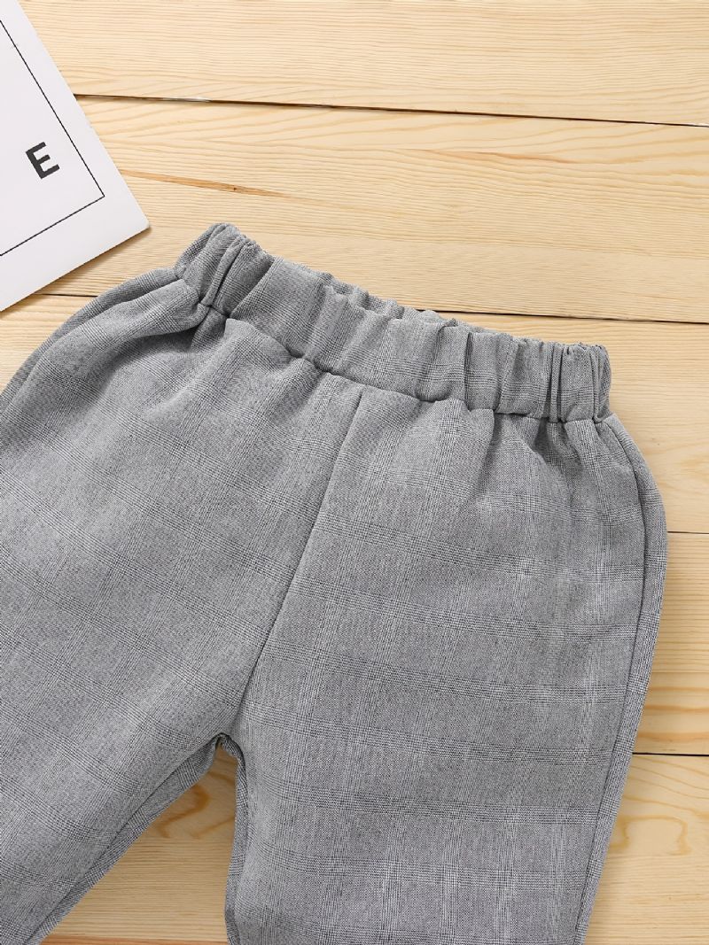Chlapecká Patchworková Mikina + Kalhoty Set Oblečení Pro Miminko Black Grey
