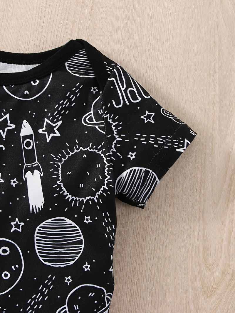 Chlapecká Sada Šortek Pro Volný Čas Planet Space Print Pro Miminka A Pevné Bryndáčky
