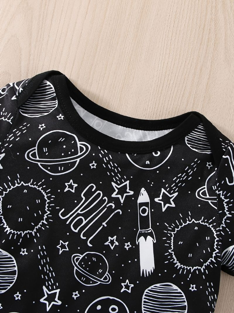 Chlapecká Sada Šortek Pro Volný Čas Planet Space Print Pro Miminka A Pevné Bryndáčky