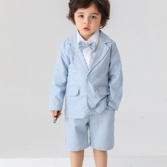 Chlapecké Pánské Oblečení Ve Formálním Obleku S Dlouhým Rukávem A Krátkým S Motýlkem
