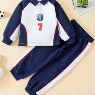 Chlapecký Color Block Striped Sports Top + Kalhoty Set Dětské Oblečení