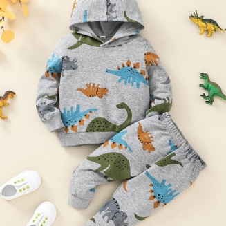 Chlapecký Dinosauří Svetr S Kapucí + Kalhoty Set Oblečení Pro Miminko