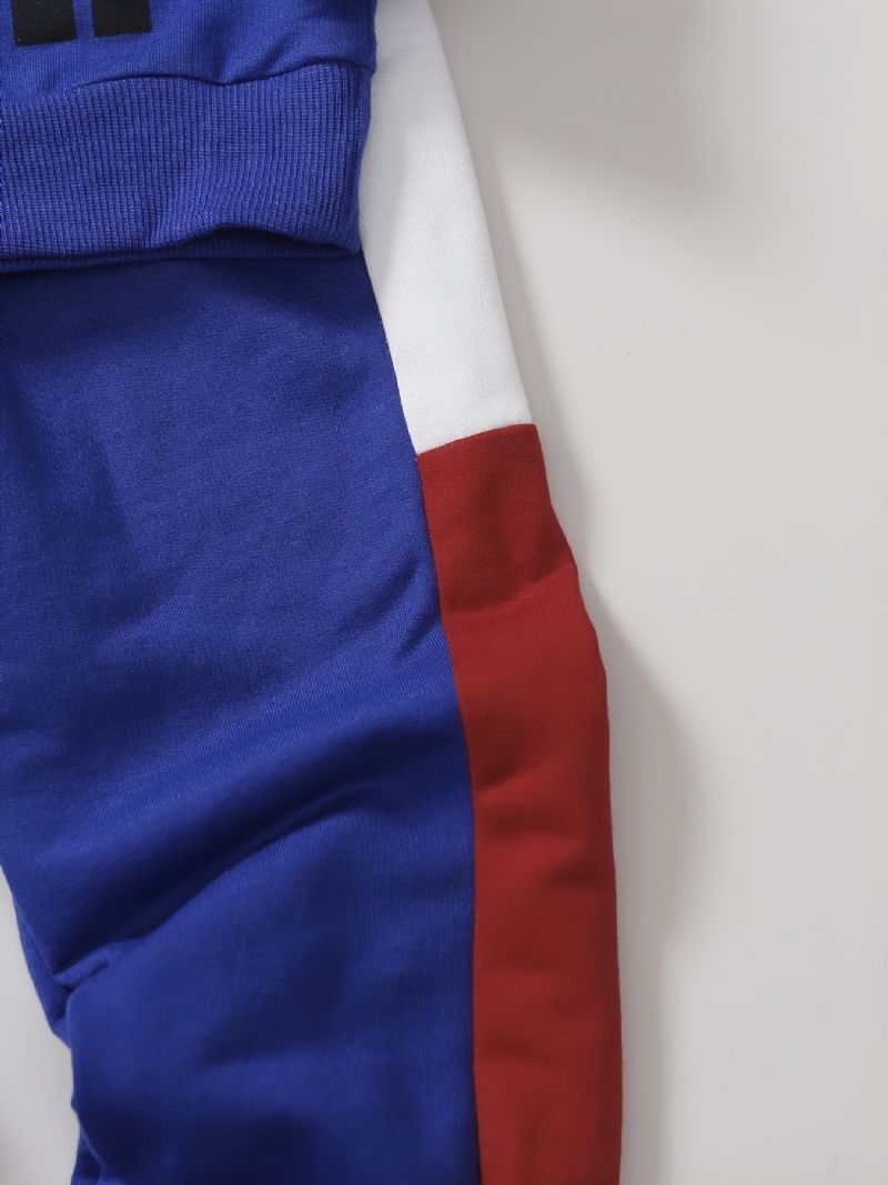 Chlapecký Ležérní Oblek Color Block Dlouhé Rukávy Kalhoty Set