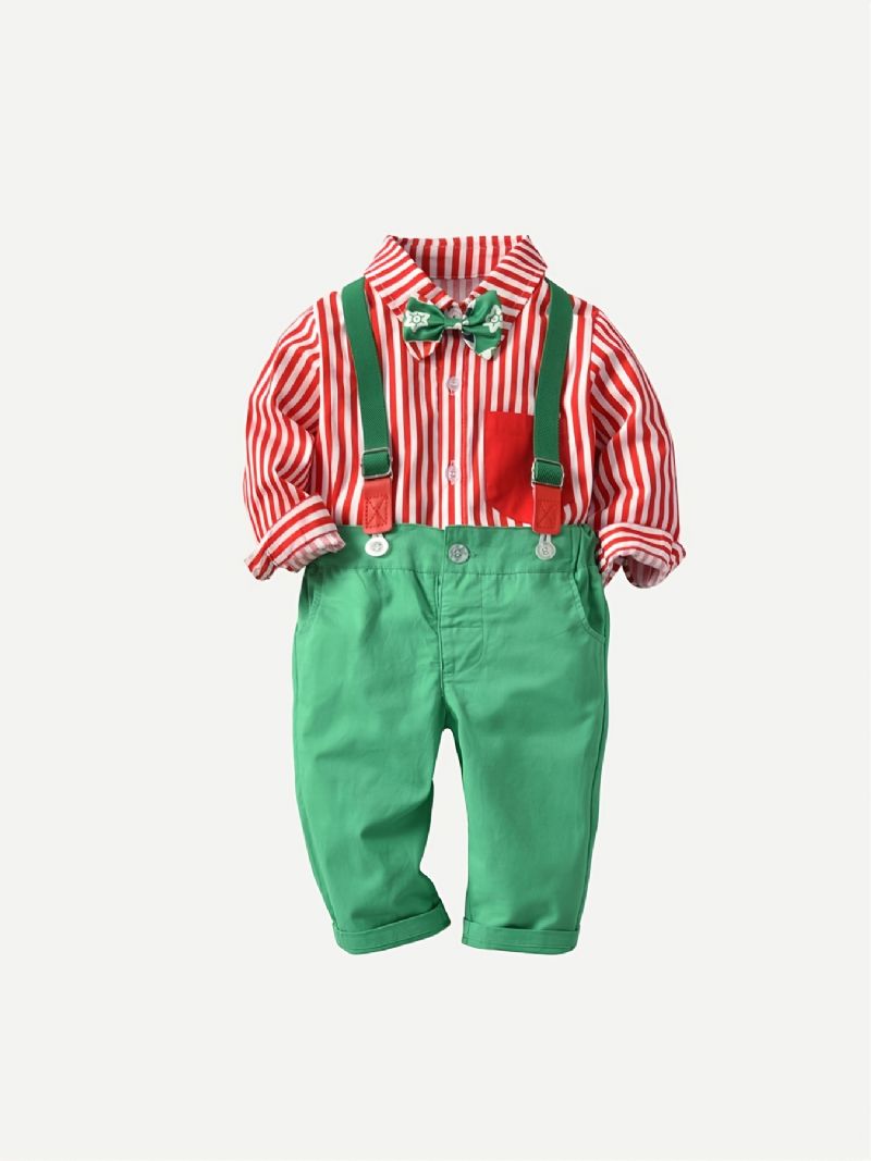 Chlapecký Pánský Outfit S Dlouhým Rukávem A Zapínáním Na Knoflíky Vánoční Set