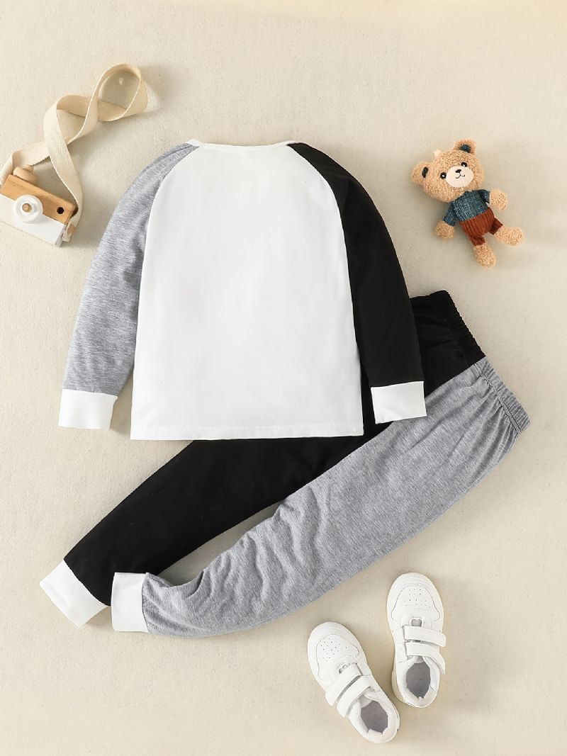 Chlapecký Pulovrový Top + Elastický Pas Kalhoty Set Dětské Oblečení Na Jaro Léto