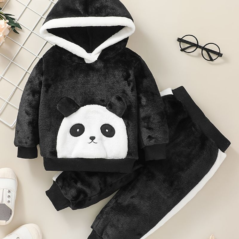 Chlapečtí Dívčí Mikiny S Kapucí A Ladící Kalhoty Jogger S Kresleným Designem Panda Pro Zimní Oblečení Pro Miminko