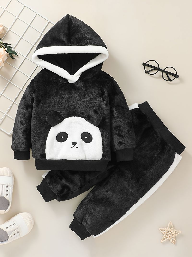 Chlapečtí Dívčí Mikiny S Kapucí A Ladící Kalhoty Jogger S Kresleným Designem Panda Pro Zimní Oblečení Pro Miminko