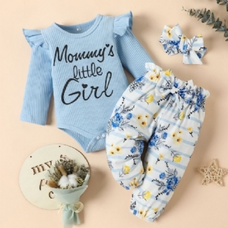 Dívčí Body Pro Novorozence A Květinové Kalhoty A Čelenka Set Mommy's Dívky