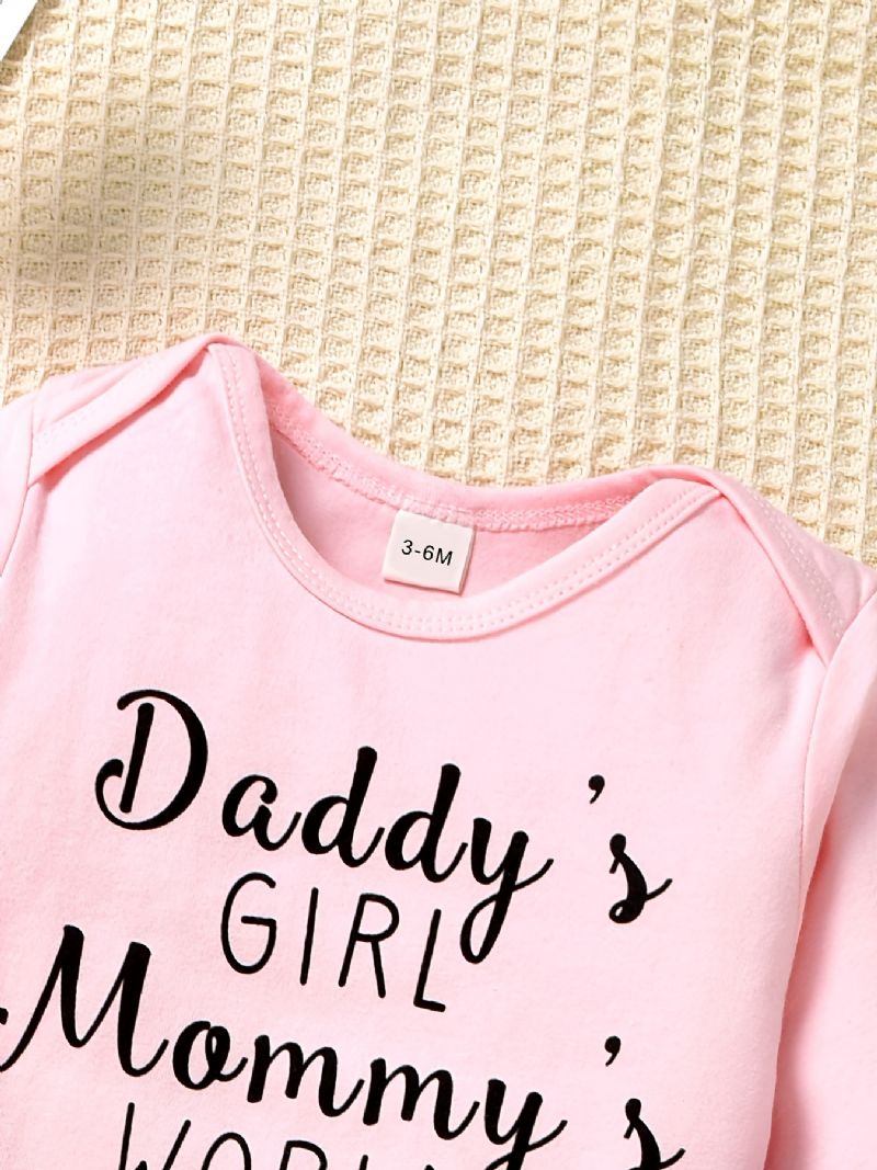 Dívčí Body S Dlouhým Rukávem Onesie & Floral Print Kalhoty & Čelenka