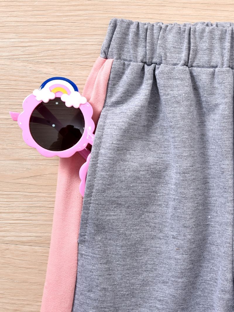Dívčí Mikina S Dlouhým Rukávem Unicorn Trim + Tepláky S Barevným Blokem Pro Zimní Dětské Oblečení