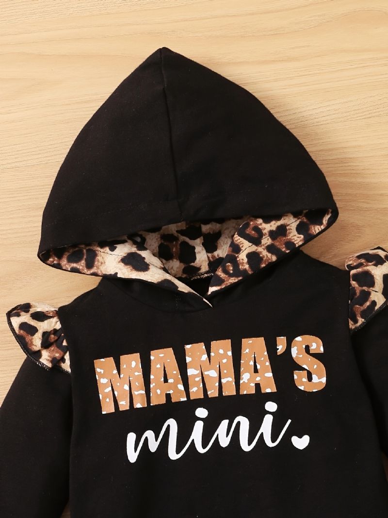 Dívčí Mikina S Kapucí A Ladící Kalhoty S Leopardím Vzorem Pro Zimní Oblečení Pro Miminko