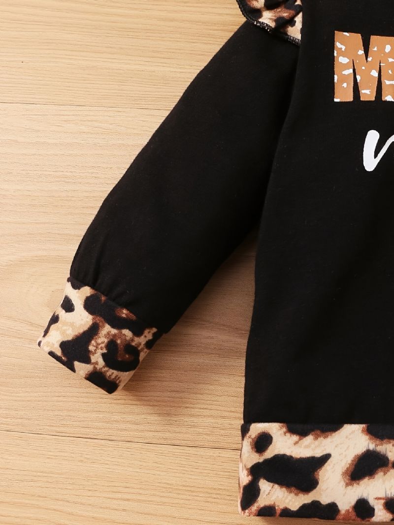 Dívčí Mikina S Kapucí A Ladící Kalhoty S Leopardím Vzorem Pro Zimní Oblečení Pro Miminko