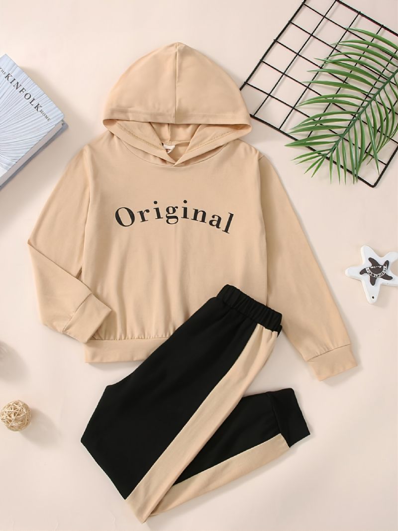 Dívčí Mikiny A Kalhoty Color Block Joggers Set Na Podzim A Zimu Novinka