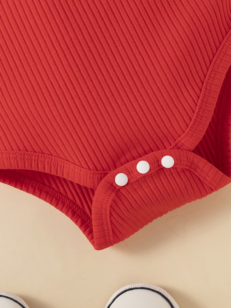 Dívčí Ruffle Dlouhý Rukáv + Potisk Kalhoty Set Body Oblečení Pro Miminko