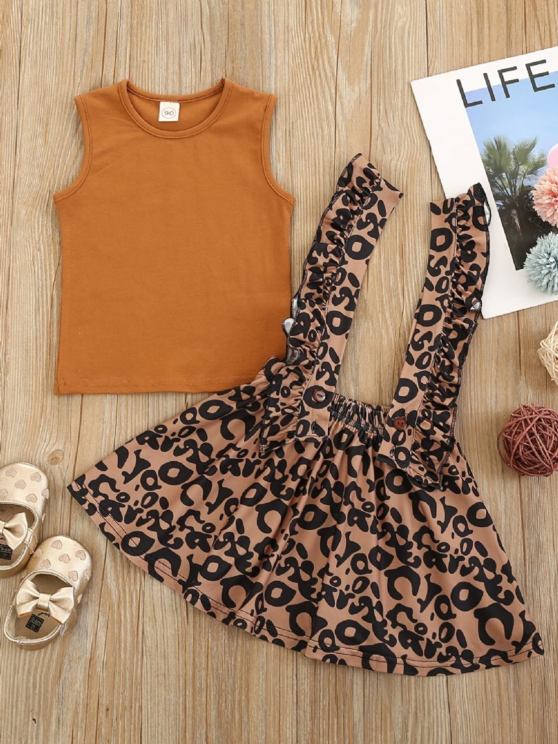 Dívčí Tílko + Sukně S Leopardím Potiskem Set Dětské Oblečení Na Léto