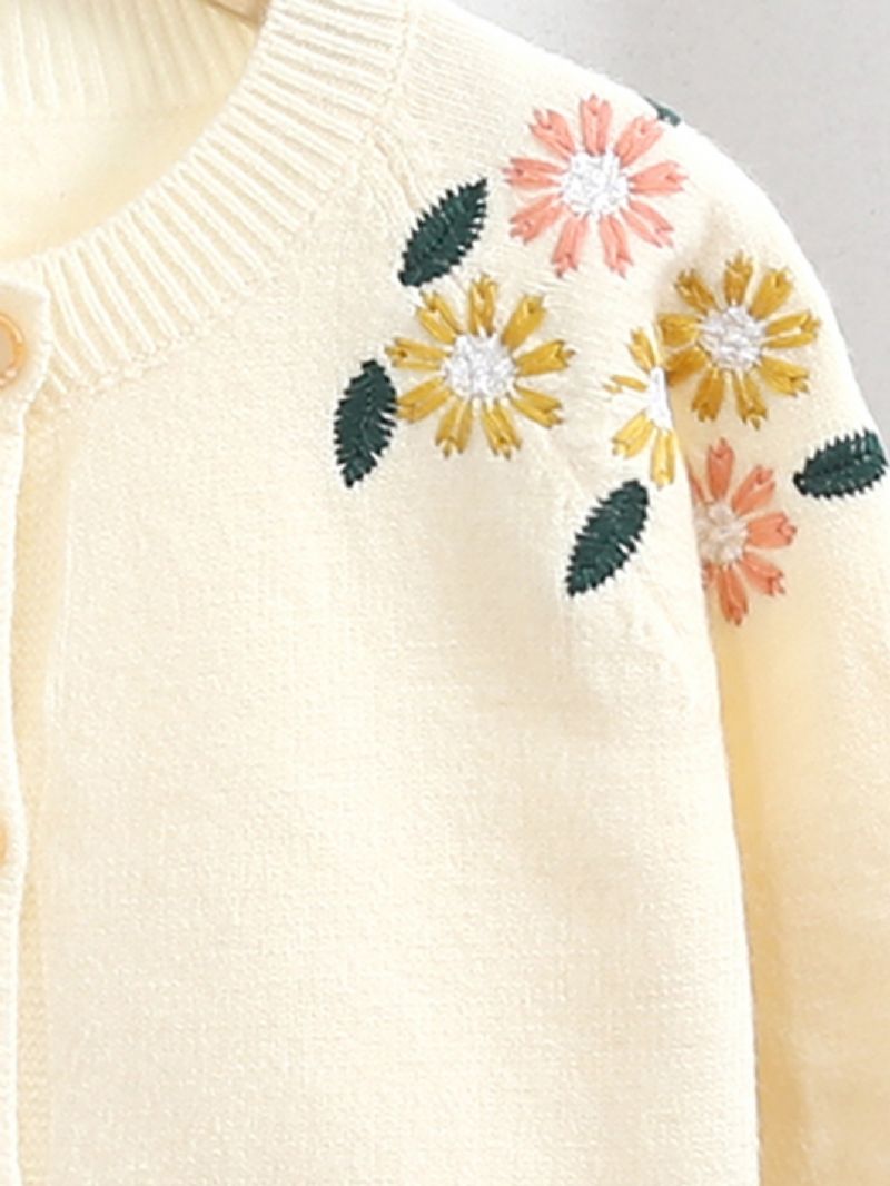 Dívčí Tlustý Vyšívaný Svetr Cardigan & Sukně 2ks