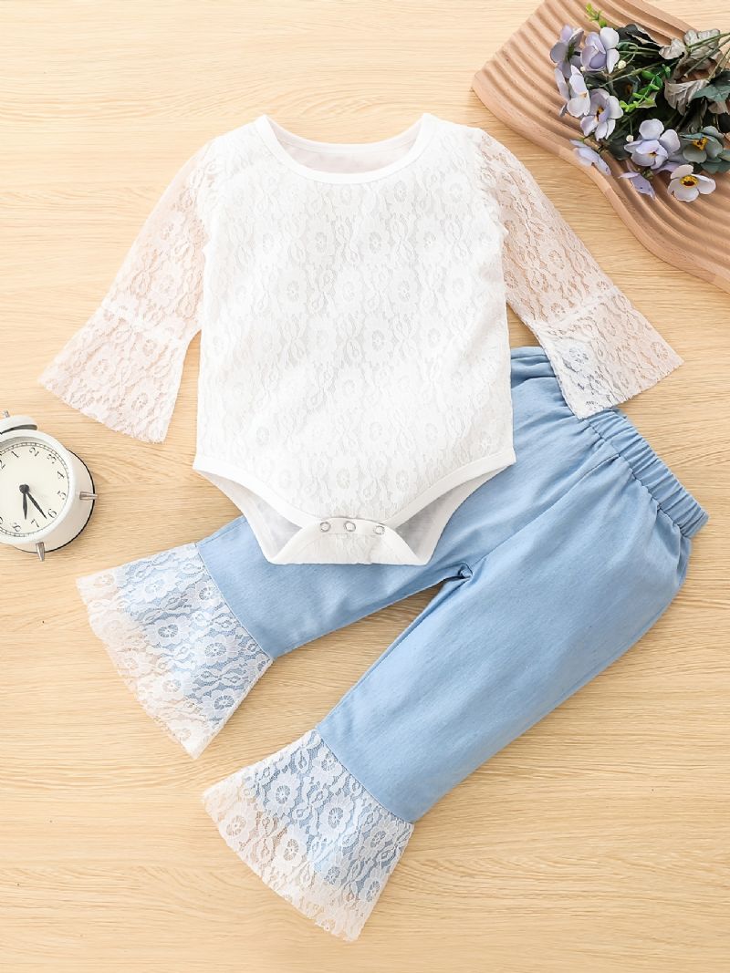 Dívčí Šněrovací Kombinéza + Ladící Souprava Rozšířených Kalhot Kojenecké Oblečení Body Onesie