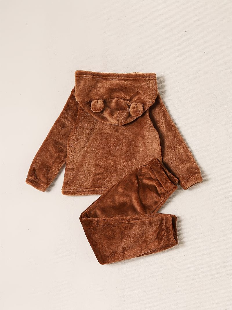 Dětské Plyšové Teplé Roztomilé Kalhoty S Kapucí S Podzim Zima