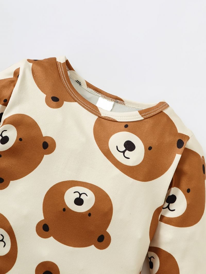 Děťátko Chlapci Bear Print Dlouhý Rukáv A Overaly Na Podzim A Zimu Novinka