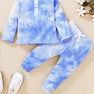 Děťátko Chlapci Set Zimní Casual Tie Dye Cotton Long Rukáv Set