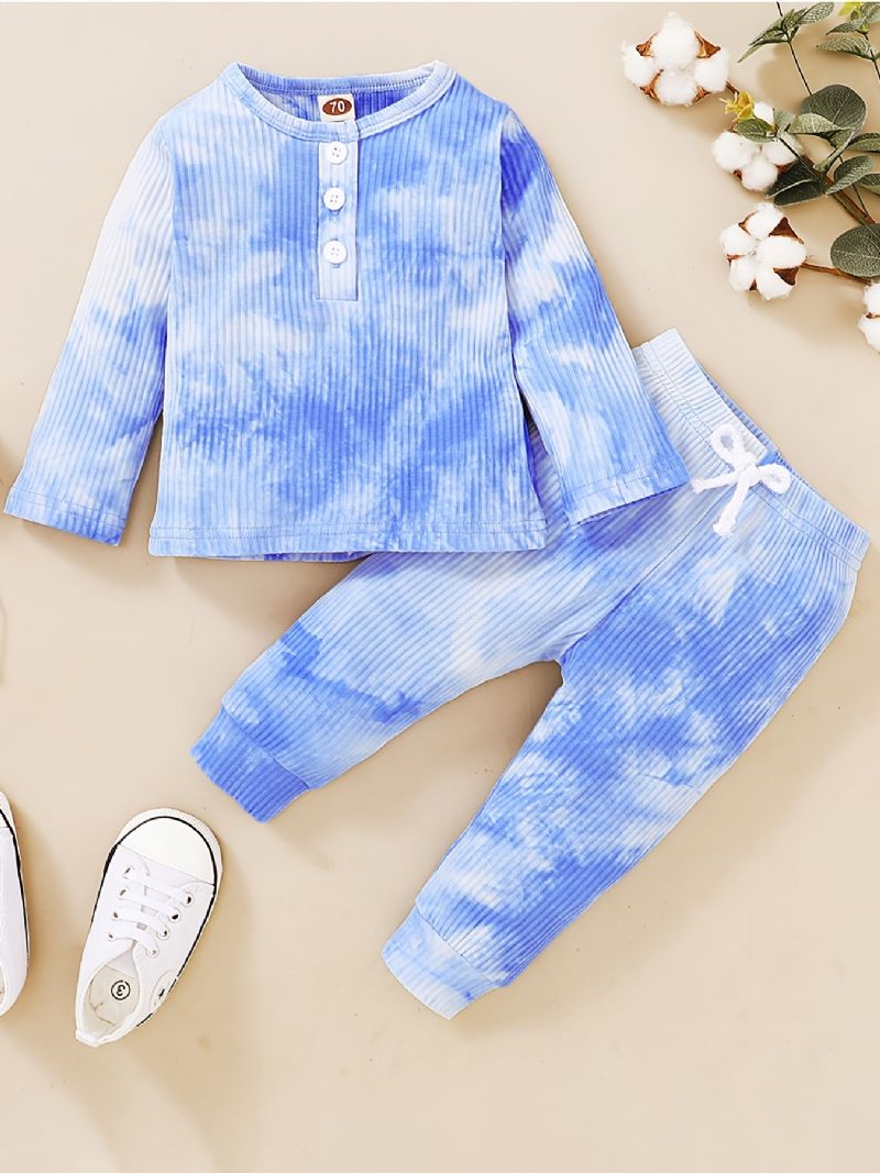 Děťátko Chlapci Set Zimní Casual Tie Dye Cotton Long Rukáv Set